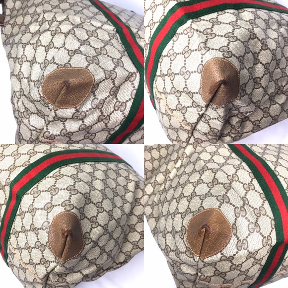 Authentic Gucci XL Tote/ travel bag brown monogram coated canvas with leather - Picture 8 of 15